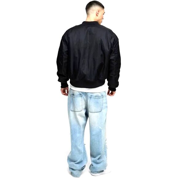 Eleven Paris Men's Black Puffer Oversized Boxy Nylon Bomber Jacket XL Urban - Picture 2 of 9